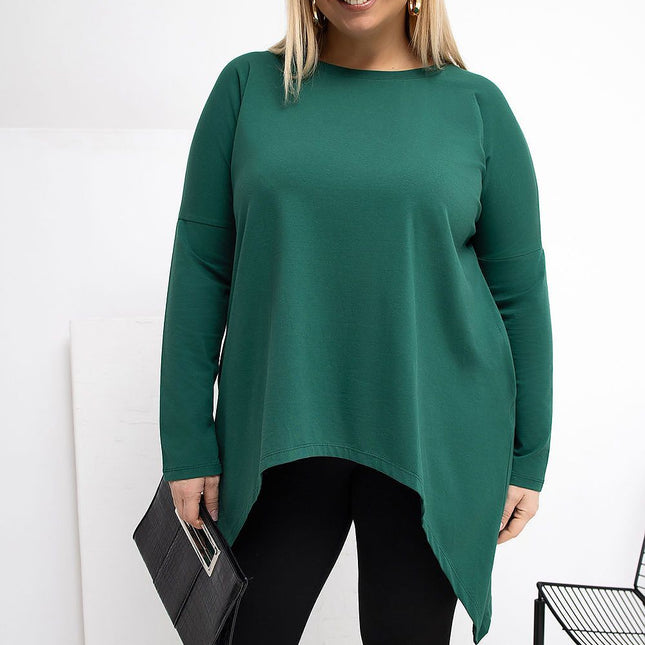 Plus Size Tunic Blouse Cotton Elastane Comfort Fit Everyday - Très Elite