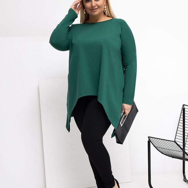 Plus Size Tunic Blouse Cotton Elastane Comfort Fit Everyday - Très Elite