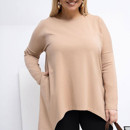 Plus Size Tunic Blouse Cotton Elastane Comfort Fit Everyday - Très Elite