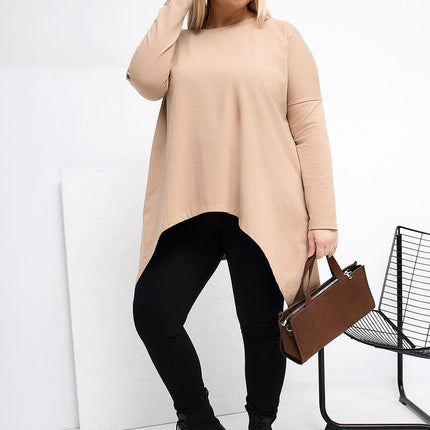 Plus Size Tunic Blouse Cotton Elastane Comfort Fit Everyday - Très Elite