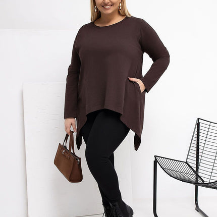 Plus Size Tunic Blouse Cotton Elastane Comfort Fit Everyday - Très Elite