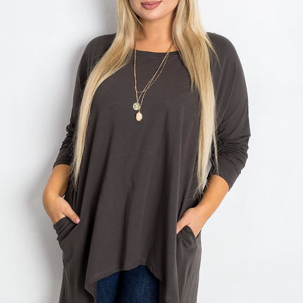 Plus Size Tunic Blouse Cotton Elastane Comfort Fit Everyday - Très Elite
