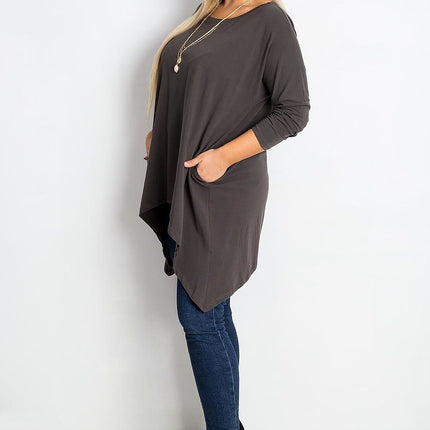 Plus Size Tunic Blouse Cotton Elastane Comfort Fit Everyday - Très Elite