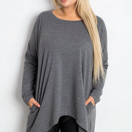 Plus Size Tunic Blouse Cotton Elastane Comfort Fit Everyday - Très Elite
