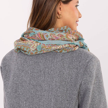 Square Neckerchief Scarf with Print & Fringes – 110 cm Viscose