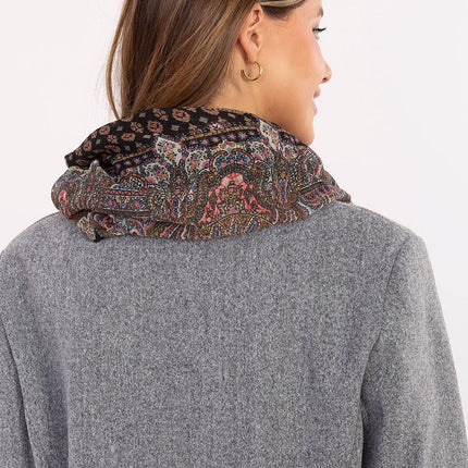Square Neckerchief Scarf with Print & Fringes – 110 cm Viscose