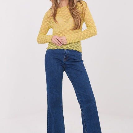 Factory Price Elegant Lace Blouse with Short Sleeves and Sheer Detail