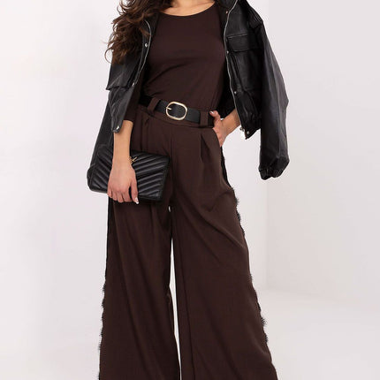 Italy Moda Women's Professional Trousers with Stretch Fabric & Pockets