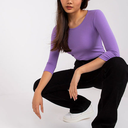 Chic 3/4 Sleeve Cotton-Spandex Blouse - Très Elite