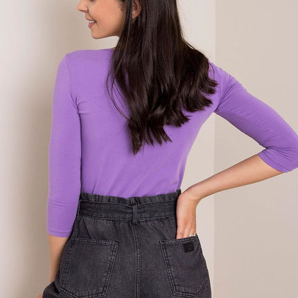 Chic 3/4 Sleeve Cotton-Spandex Blouse - Très Elite