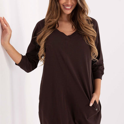 Daydress Knee Length Sweatshirt Dress With Pockets For Everyday Casual Style - Très Elite