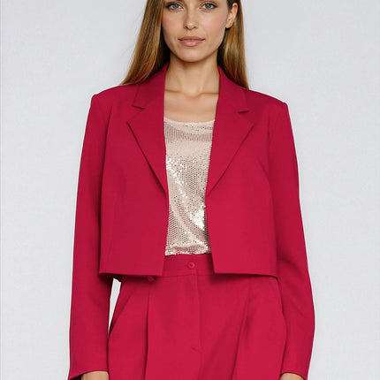 Open Front Short Length Lightweight Jacket With Regular Fit And Lining - Très Elite