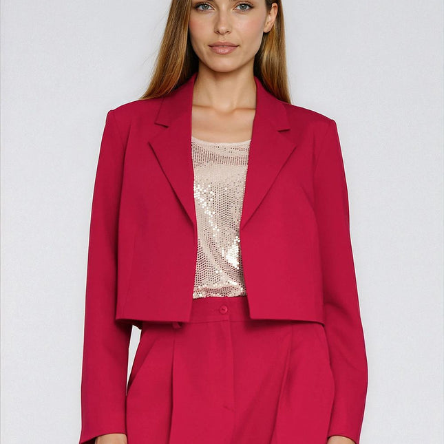 Open Front Short Length Lightweight Jacket With Regular Fit And Lining - Très Elite