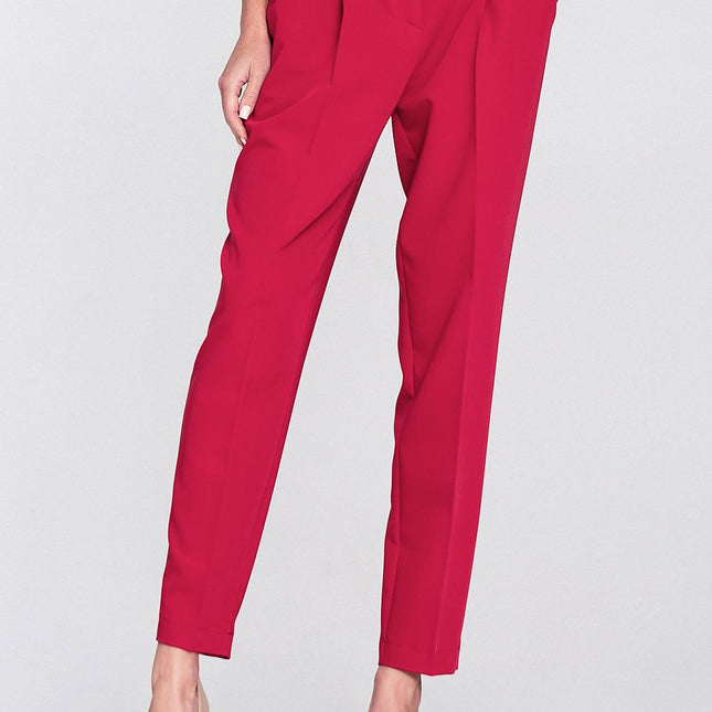 High Waisted Balloon Leg Trousers For Women With Elastic Back Waist Regular Cut - Très Elite