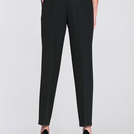 High Waisted Balloon Leg Trousers For Women With Elastic Back Waist Regular Cut - Très Elite