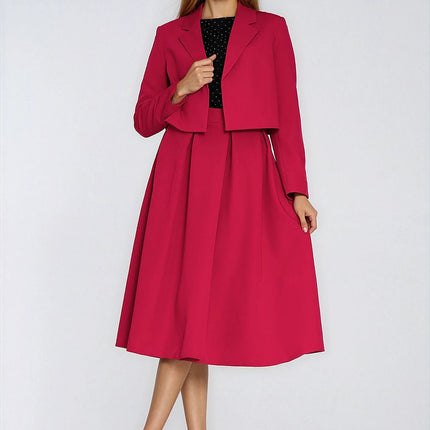 Flared Midi Pleated Skirt With Pockets Back Zipper Unlined - Très Elite
