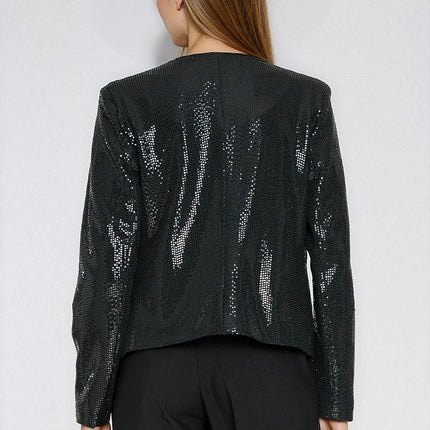 Sequin Bonded Jacket Open Front Regular Fit For Evening Wear - Très Elite