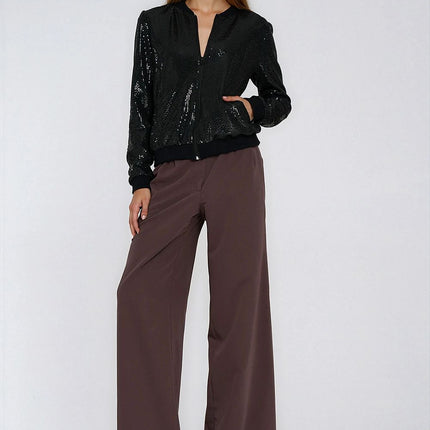 Womens Sequined Sweatshirt Round Neck Regular Fit - Très Elite