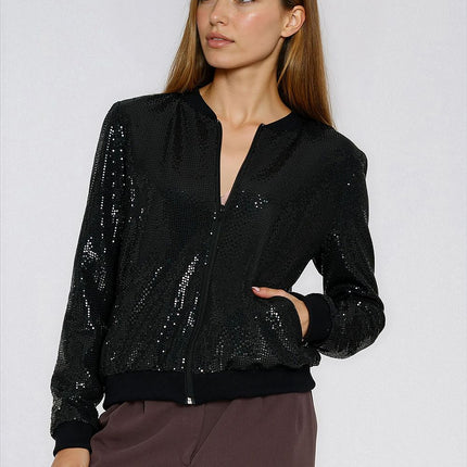 Womens Sequined Sweatshirt Round Neck Regular Fit - Très Elite