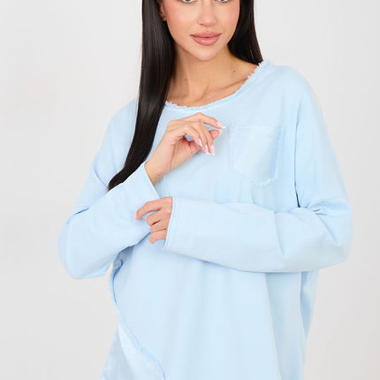 Casual Cotton Blouse With Elastane Round Neckline For All Day Comfort - Très Elite