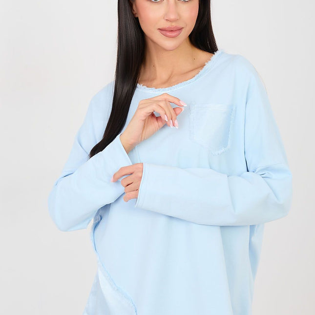 Casual Cotton Blouse With Elastane Round Neckline For All Day Comfort - Très Elite