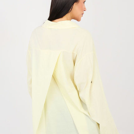 Casual Women Long Sleeve Shirt With Roll Up Sleeves Model 223315 Soft Cotton - Très Elite