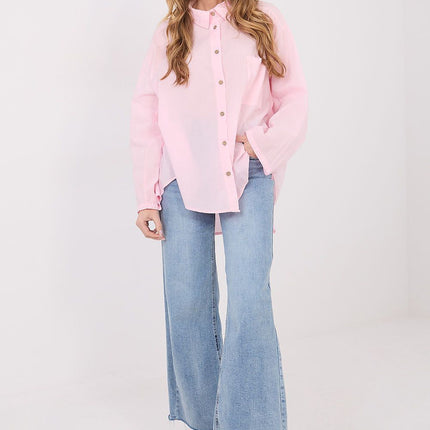 Casual Women Long Sleeve Shirt With Roll Up Sleeves Model 223315 Soft Cotton - Très Elite