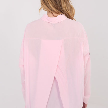 Casual Women Long Sleeve Shirt With Roll Up Sleeves Model 223315 Soft Cotton - Très Elite