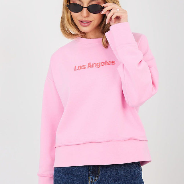 Women's Embroidered Front Sweatshirt Casual Cotton Poly Blend - Très Elite