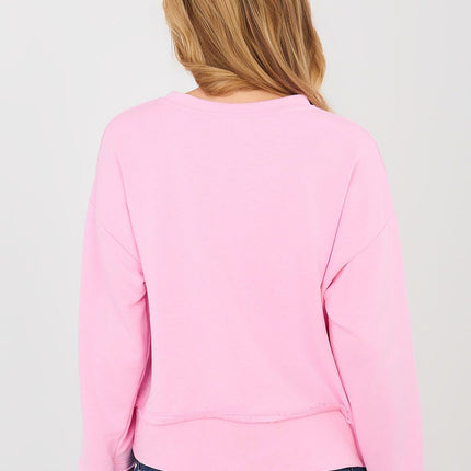Women's Embroidered Front Sweatshirt Casual Cotton Poly Blend - Très Elite