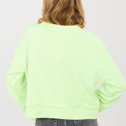 Women's Embroidered Front Sweatshirt Casual Cotton Poly Blend - Très Elite