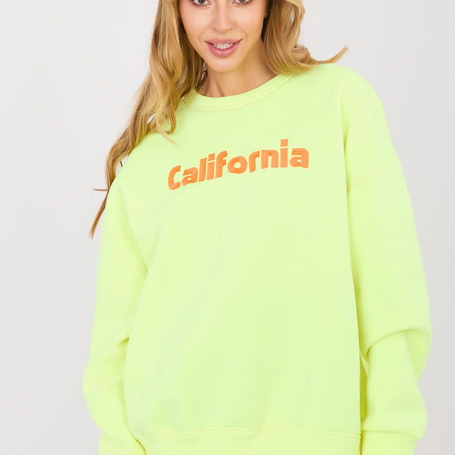 Womens Sweatshirt Embroidered Front Inscription Cotton Polyester Blend Casual - Très Elite