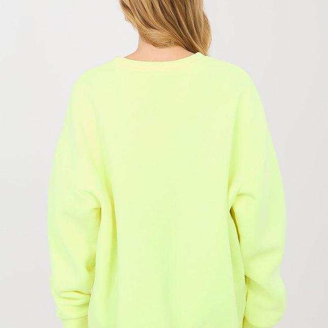Womens Sweatshirt Embroidered Front Inscription Cotton Polyester Blend Casual - Très Elite