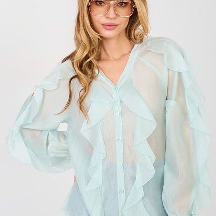 Collarless Women's Long Sleeve Shirt for Formal and Everyday Wear - Très Elite