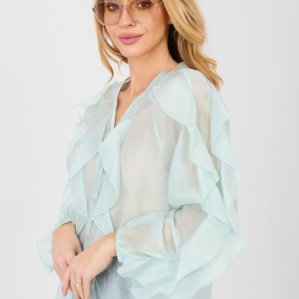 Collarless Women's Long Sleeve Shirt for Formal and Everyday Wear - Très Elite