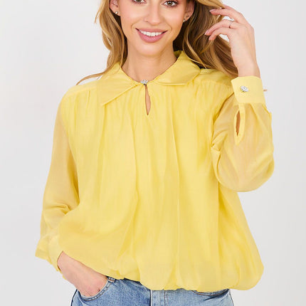 Elegant Womens Blouse With Elastic Hem For Work And Formal Wear - Très Elite