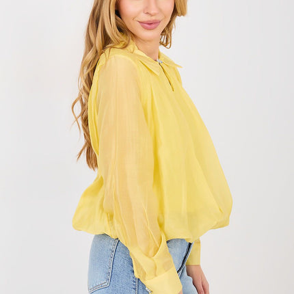 Elegant Womens Blouse With Elastic Hem For Work And Formal Wear - Très Elite