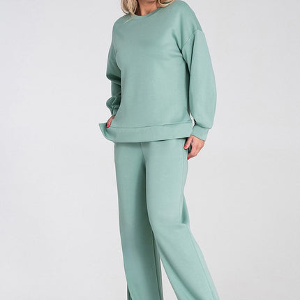 Womens Soft Fabric High Low Sweatshirt With Side Cutouts And Longer Back Hem - Très Elite