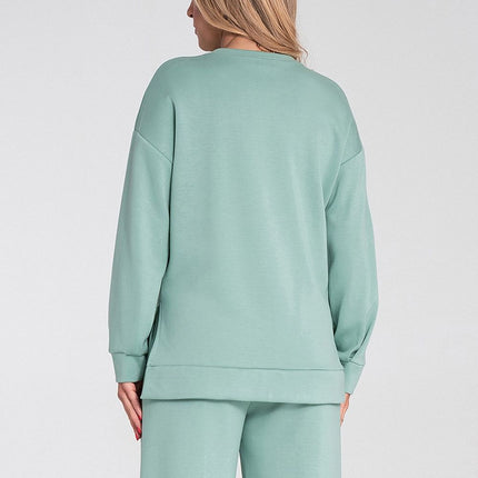Womens Soft Fabric High Low Sweatshirt With Side Cutouts And Longer Back Hem - Très Elite