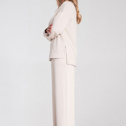 Womens Soft Fabric High Low Sweatshirt With Side Cutouts And Longer Back Hem - Très Elite