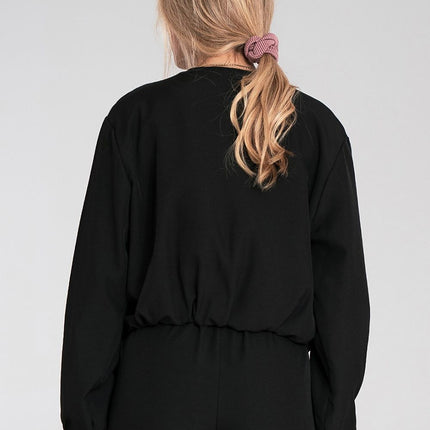 Women Zip Front Short Jacket With Elastic Hem Casual Everyday Style - Très Elite