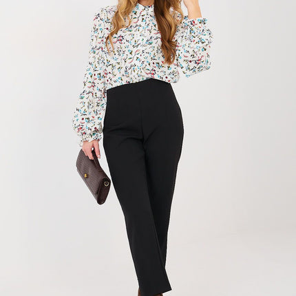 Elegant Cotton Elastane Womens Long Sleeve Shirt With Puff Ruffle Sleeves - Très Elite