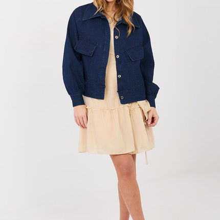 Envelope Cocktail Dress With Cotton Elastane Knee Length Puff Sleeves Wrap Tie - Très Elite