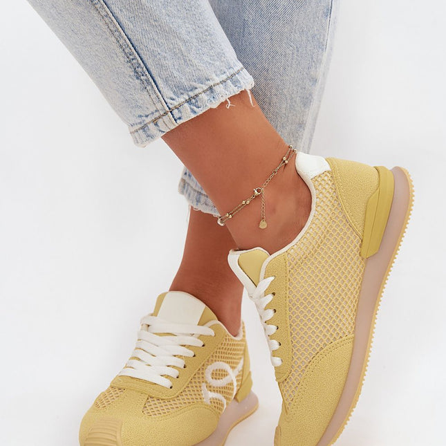 Women's Eco Leather And Textile Sport Shoes With Removable Insole - Très Elite