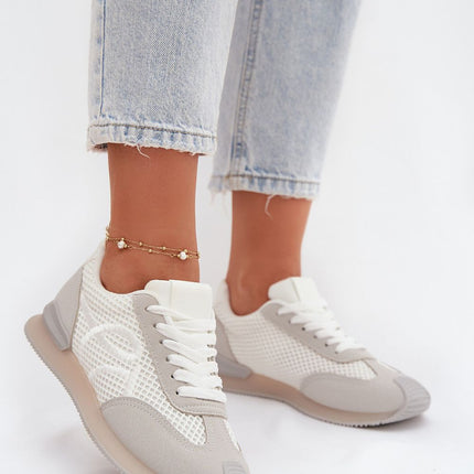 Women's Eco Leather And Textile Sport Shoes With Removable Insole - Très Elite