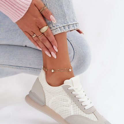 Women's Eco Leather And Textile Sport Shoes With Removable Insole - Très Elite