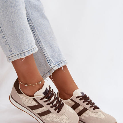 Women's Eco Leather And Textile Sport Shoes With Removable Insole - Très Elite
