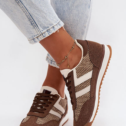 Women's Eco Leather And Textile Sport Shoes With Removable Insole - Très Elite
