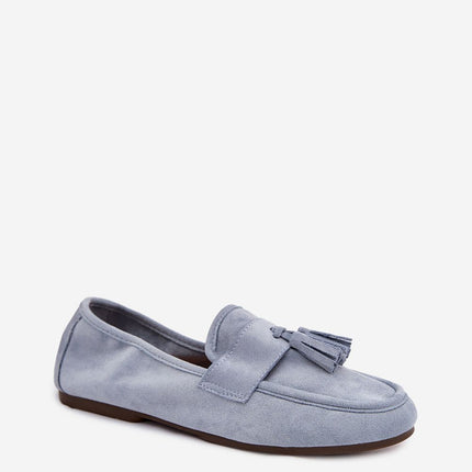 Women's Eco Suede Moccasins With Fringe Strap and Flat Insole - Très Elite