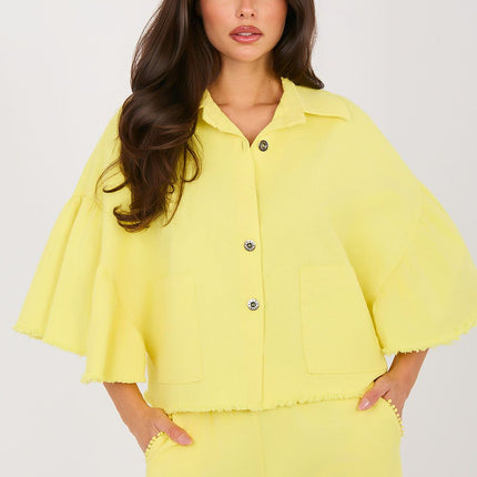 Women's Cropped Denim Jacket With Frayed Hem For Spring Summer - Très Elite